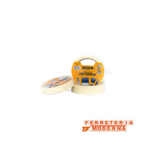 CINTA ENMASCARAR USO GENERAL 18X40 MTS 3/4" SOCO 9716